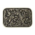 thumbnail image 1 of Hebil de cinturón occidental aleación novedad Vintge Clssic hombres mujeres grabado Florl hebil , bronce BLESIY Hebilla del cinturón, 1 of 6