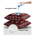 thumbnail image 4 of Pack of 2 Outdoor Pillow Covers, Winter Christmas Snowflake Red and Black Plaid Waterproof Square Throw Pillowcase Cushion Decorative Pillow Covers for Couch Patio Tent, 16x16 in, 4 of 6