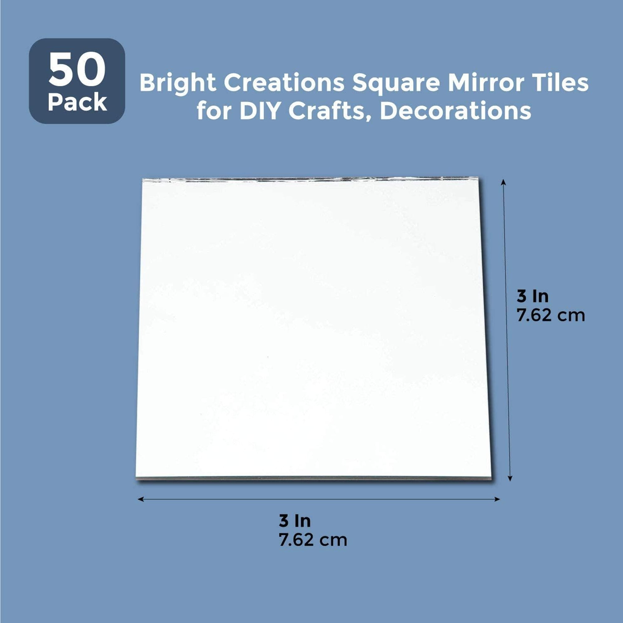 Suwimut 50 Pack Square Glass Mirror Tiles, 4x4 Inch Small Square Decorative  Glass Mirrors for Table Centerpieces, Crafts, Wall, Mosaics, DIY Home
