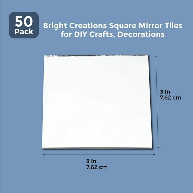 Juvale Craft Round Mirror Mosaic Tiles 4 for DIY Projects Art & Crafts Home Decorations (4), Clear, 50 Pack