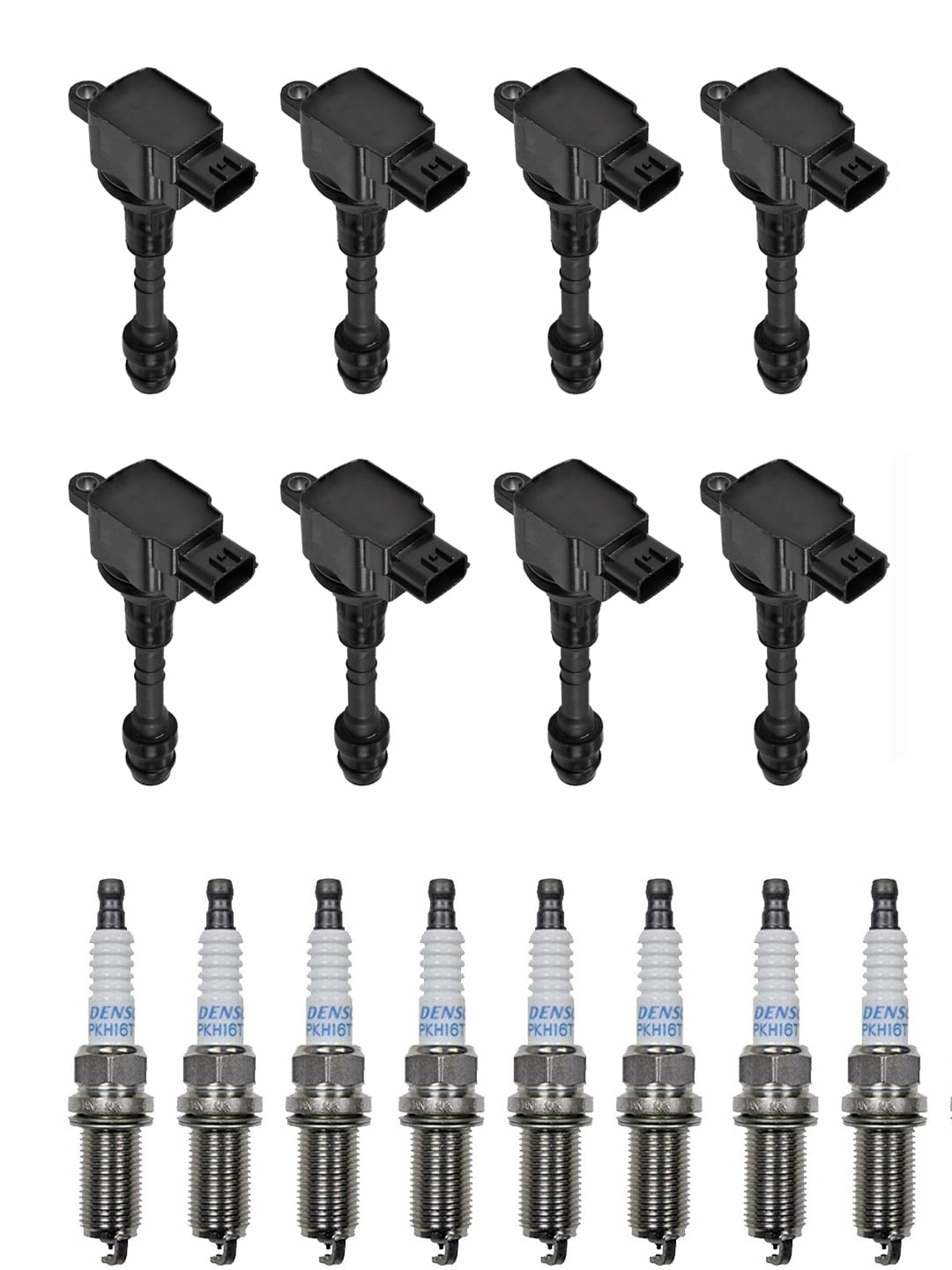 Set of 8 ISA Ignition Coil and 8 Denso Spark Plugs Compatible with 2004