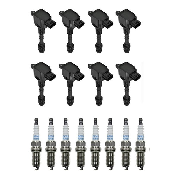Set of 8 ISA Ignition Coils & 8 Denso Spark Plugs for 2004-2007 Nissan Titan & Infiniti QX56 5.6L Replacement for UF510