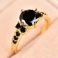 thumbnail image 1 of Boho Purple Pink Zircon Ring Round Cut 18k Gold Plated Wedding Engagement Evening Party Ring, 1 of 5