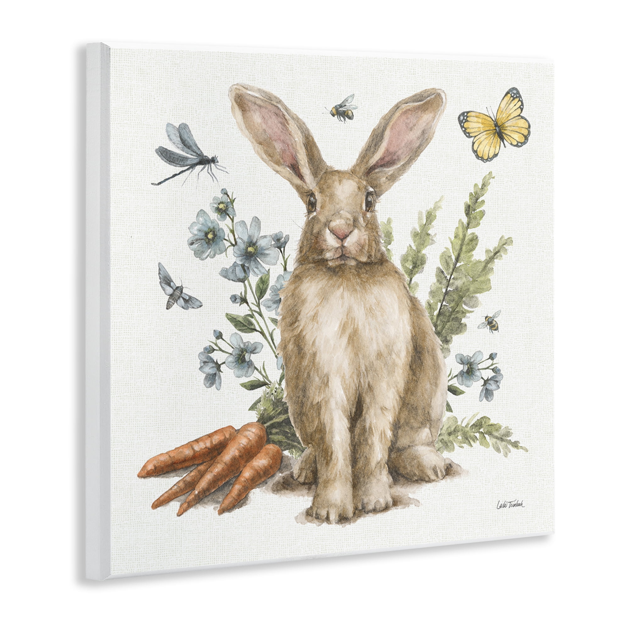 Stupell Industries Rabbit & Garden Patch Animals & Insects Painting Unframed Art Print Wall Art, 12 x 12