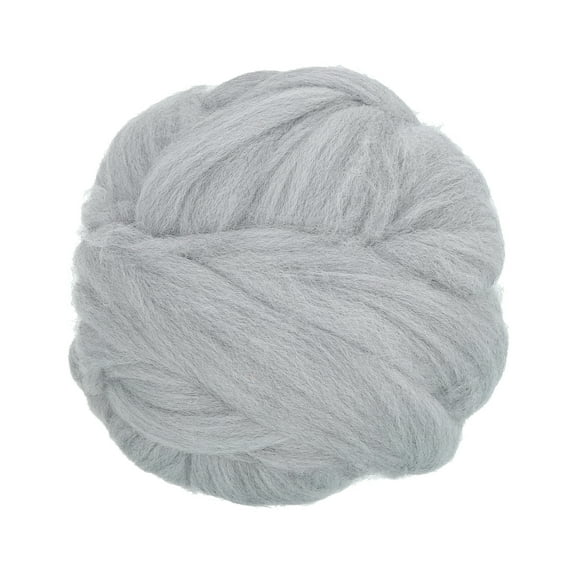 Uxcell Wool Roving Yarn, 100G/3.53OZ Soft Felting Wool Pure Chunky Roving Yarn Bulk for Needle Felting Knitting Blanket Spinning Weaving DIY Craft, Gray