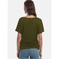 thumbnail image 6 of Women's Short Sleeve Boat Neck Top - Dolman Style with Side Shirring & Drape Detail, 6 of 6