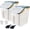 2Pcs,Blue,45LB, variant on Large Flour Storage Container Bin 25lb, 2Pack Airtight Rice Storage Containers with Wheels Seal Locking Lid, BPA Free with Measuring Cup&Scoop for Flour, Rice, Grain(Gray)