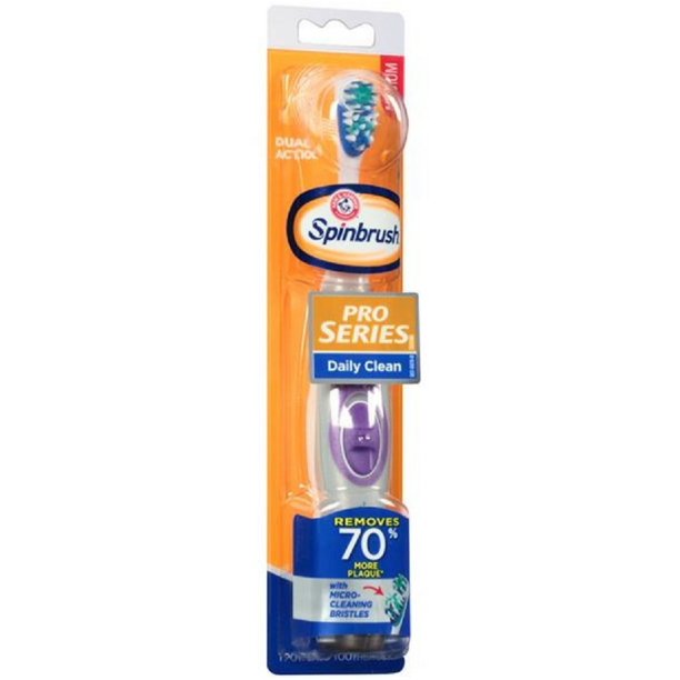ARM & HAMMER Spinbrush Pro Series Daily Clean Powered Toothbrush Medium