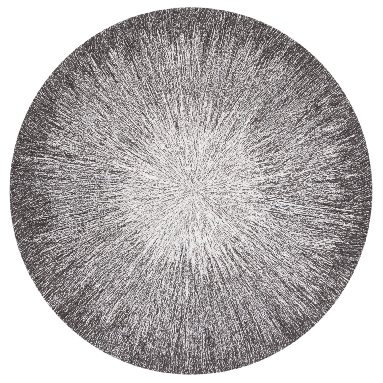 SAFAVIEH Micro-Loop Carbrey Sunburst Area Rug, Charcoal/Grey, 4' x 6'
