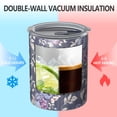 thumbnail image 2 of 12oz Coffee Tumblers Pioneer Flower Floral Print Pattern Stainless Steel Vacuum Insulated Travel Tumbler Coffee Cups Mug with Lid and Straw with Cleaning Brush for Cold & Hot Drinks, 2 of 5