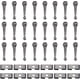 thumbnail image 1 of Kit de 36 accesorios para corbatas de bolo con 24 tapas de repuesto para puntas de corbata de bolo y 12 cierres deslizantes para corbata de bolo. Suministros para hacer corbatas de bolo en plata., 1 of 9