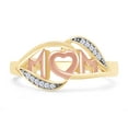 thumbnail image 2 of AFFY Round White CZ Two-Tone Mom Promise Heart Womens Ring 925 Sterling Silver Yellow, Mother's Day, 2 of 7