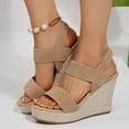 thumbnail image 2 of Dakaela Espadrille Wedge Sandals for Women High Heels Platform Slip on Walking Ankle Strap Summer Shoes, 2 of 8