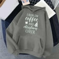 thumbnail image 3 of I Run On Coffee And Christmas Cheer Hoodies for Women Long Sleeve Xmas Hooded Sweatshirt with Pockets Pullover Tops, 3 of 4