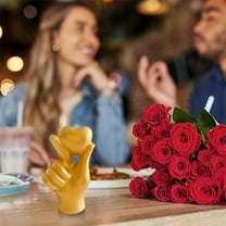 Loespoir Valentine's Day Gesture Ornament, Easy Desktop Decoration, Living Room Accent, Resin Crafts Figure, Shelf, Tabletop Decor, Holiday Gift, Romantic Atmosphere(Gold)