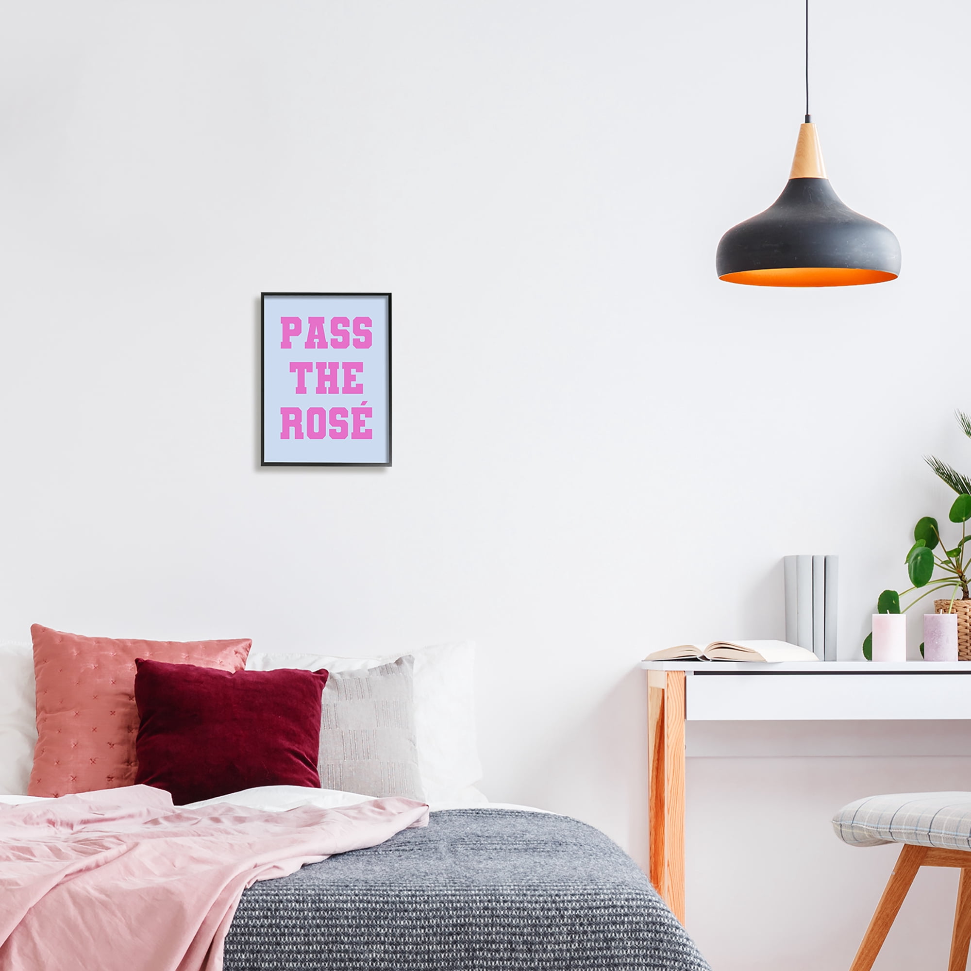 Stupell Industries Pass the Rose Phrase Inspirational Painting Black Framed Art Print Wall Art, 11 x 14