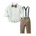 thumbnail image 2 of LUOGENLI Autumn Baptism Outfits for Boy 2T Toddler Boys Long Sleeve Shirt Tops Pants with Tie Child Kids Gentleman Outfits Party Dress Baptism Outfits for Boy Shorts 12-18 Months, 2 of 5