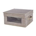 thumbnail image 1 of Cubo Home Trends rectangular de Tela con Tapa, Asas y Ventana para Almacenamiento, 1 of 4