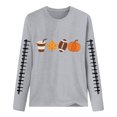 thumbnail image 4 of Kaprioy Fall Sweatshirt for Women Pumpkin Sweatshirt Pullover Tis Early Fall Fashion Season Sweater Football Shirt Halloween Long Sleeve Shirt Light Gray, XXXL, 4 of 4