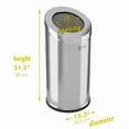 thumbnail image 2 of HLS Commercial HLSC04G15A 15 Gallon / 57 Liter Stainless Steel Round Beveled Open Top Trash Can, 2 of 6