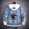 thumbnail image 3 of Chaqueta vaquera con capucha para hombre, chaqueta vaquera con capucha, abrigo con agujeros, Anime Fifures, Kishibe Hayakawa Aki, para Cosplay, 3 of 5