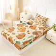 thumbnail image 4 of Erosebridal Kawaii Capybara Twin Sheet Sets 3pcs For Kids,Cartoon Flowers Animal Bedding For Boys Girls,Ultra Soft Home Decor, 4 of 5