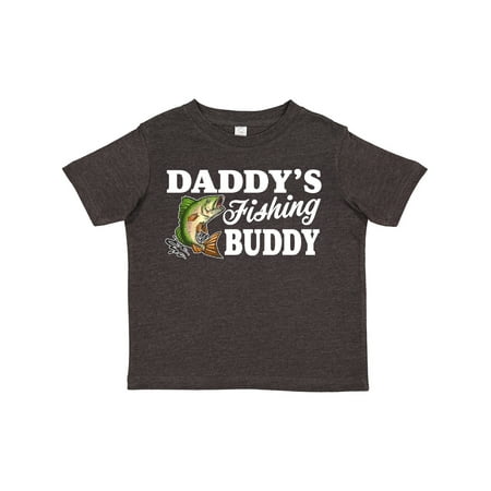 

Inktastic Daddy s Fishing Buddy with White Text Gift Toddler Boy Girl T-Shirt