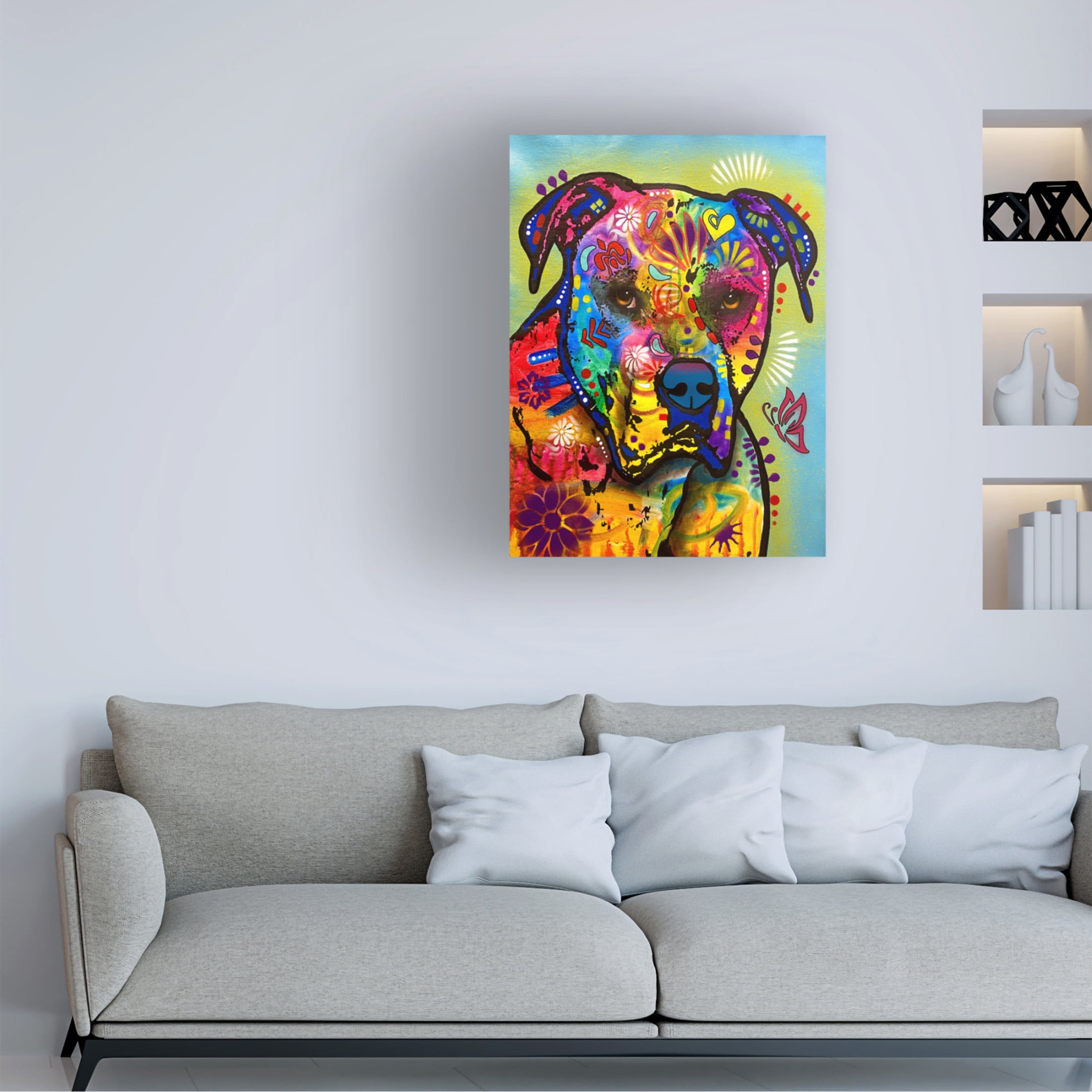 Canvas Wall Art - Dean Russo 'Did Not Mean To Spill The Water Bowl' Wall Art for Living Room, Bedroom, or Office Décor by Trademark Fine Art - 24 x 32 Inches