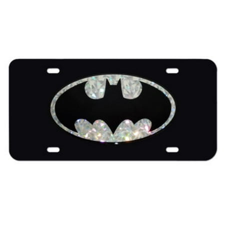 Batman Silver Reflective Black License Plate