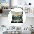 thumbnail image 3 of mountain lake trees Linen toss pillowcase decoration pillowcase gifting preferred 18x18 inch cushion cover 4 sets sofa pillowcase sofa bedroom living room car, 3 of 8