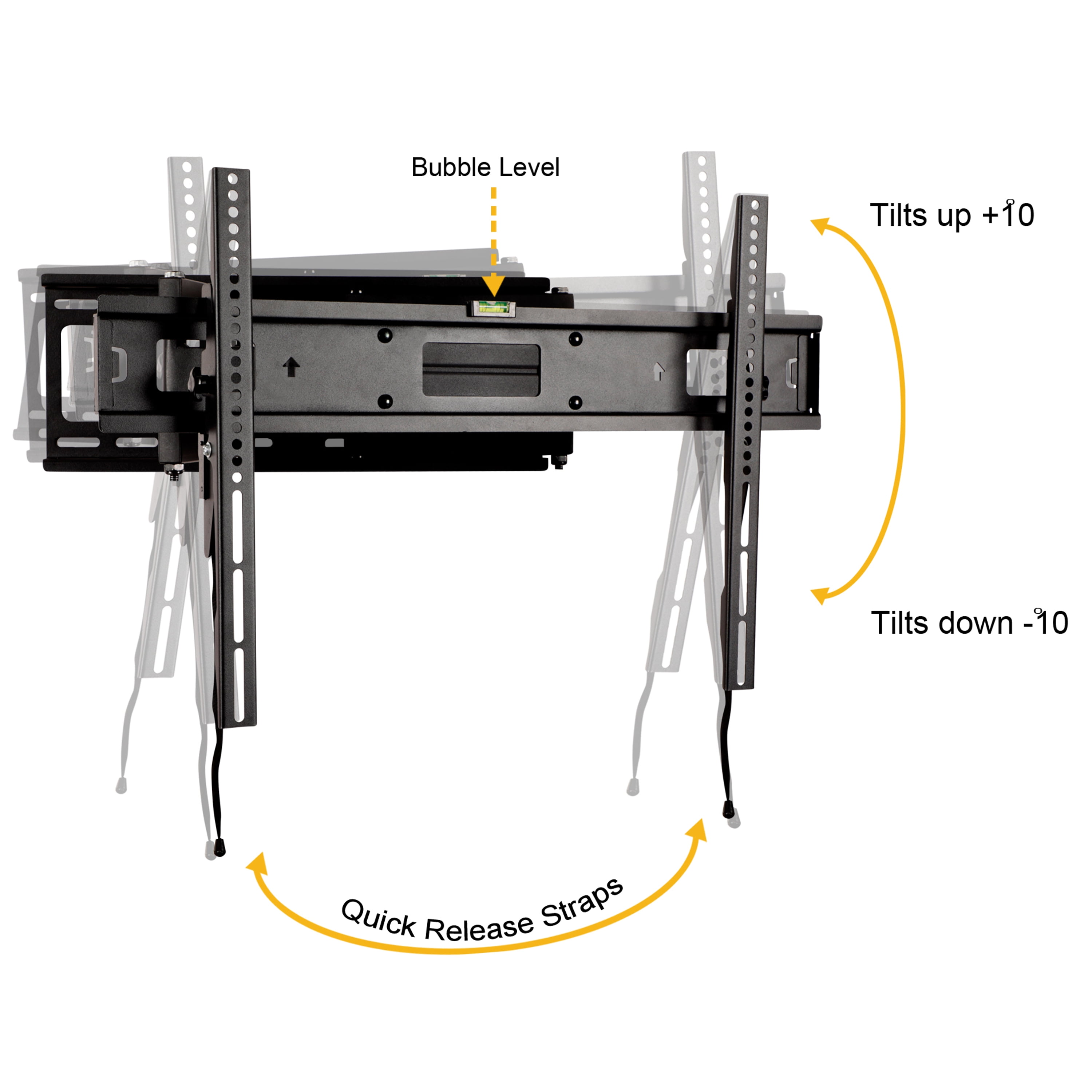 Flash Furniture FLASH MOUNT Full Motion TV Wall Mount - Built-In Level - Max VESA Size 600 x 400mm - Fit most TV's 40" - 84" (Weight Cap 100LB)