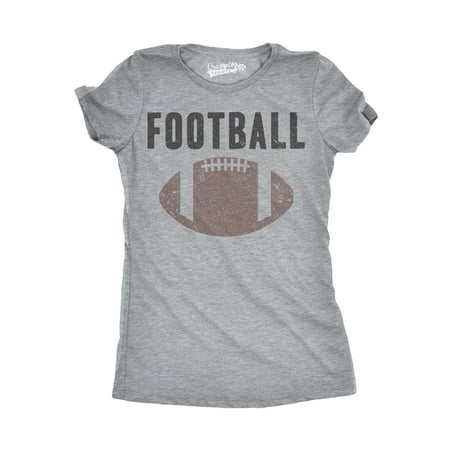 Womens Shirt Football Tee - Crazy Dog T-shirts Womens Vintage Football Text T shirt