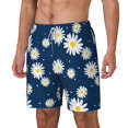 thumbnail image 2 of Uemuo Daisies Flowers Pattern Mens Swim Trunks Quick Dry Board Shorts with Mesh Lining, Stretch Beach Shorts Quick Dry No-Chafing Board Shorts-Large, 2 of 9