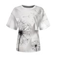 thumbnail image 4 of Gaecuw Womens Summer Tops Tops Blouses Short Sleeve T Shirts Regular Fit Pullover Tees T-Shirts Dandelion Print Tops Crew Neck Blouses Casual T Shirts Durable Soft Lightweight Breathable Tees Tops, 4 of 6