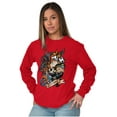thumbnail image 3 of Betty Boop Biker Flaming Skull Tattoo Women Plus Size Long Sleeve Tee Brisco Brands 2X, 3 of 5