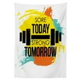 thumbnail image 3 of Ambesonne Fitness Tablecloth Rectangular Table Cover, Gym Sport Theme Lettering, 60"x84", Multicolor, 3 of 4