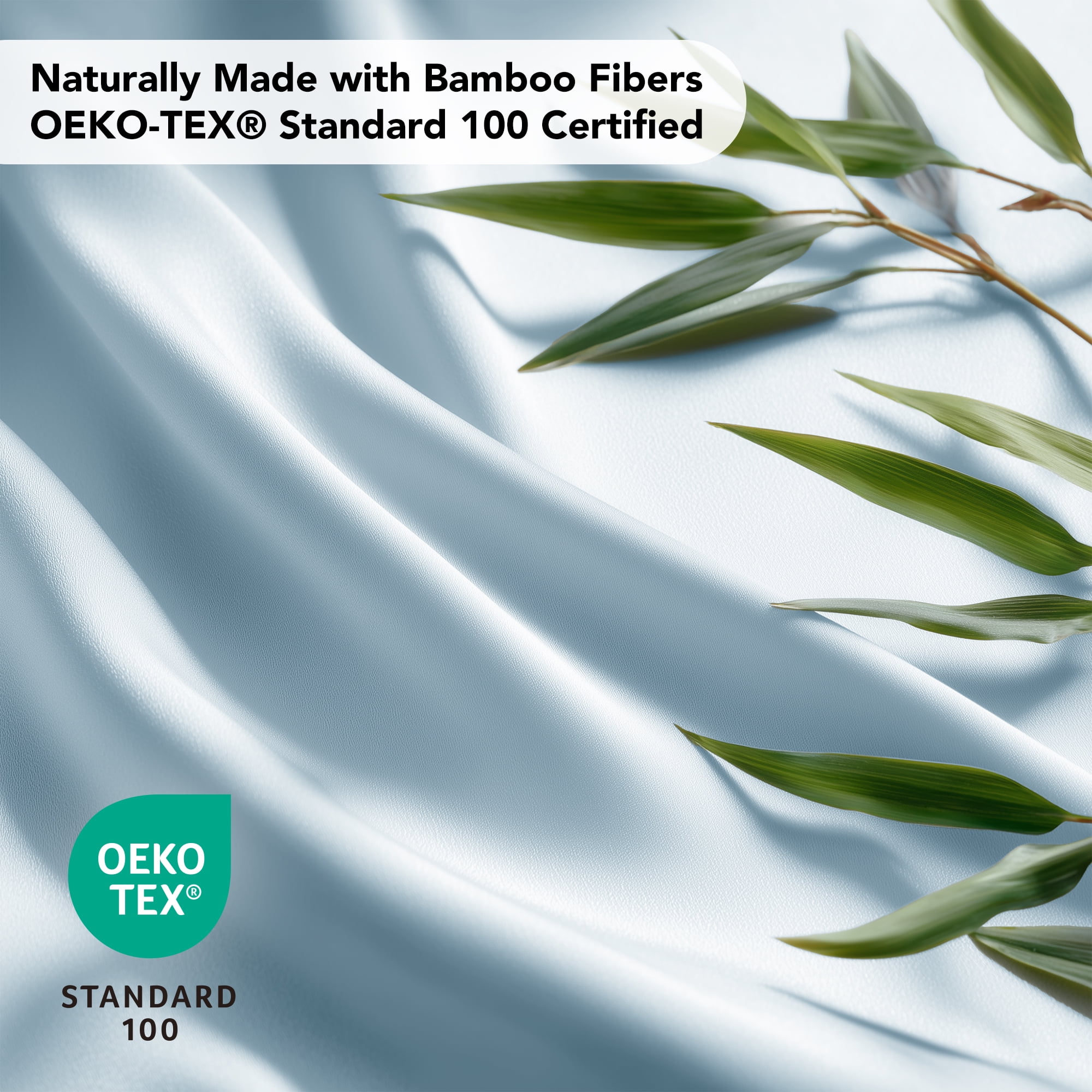 Deconovo Bamboo Fiber Duvet Cover - Soft Cooling and Moisture-Wicking Bedding for Home, Sky Blue, 104"x90"