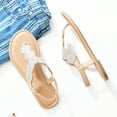 thumbnail image 4 of Ataiwee Women's Flat Slide Sandals - Stylish classic Bohemian T-Strap Ankle Strap Thong Summer Sandals., 4 of 6