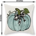 thumbnail image 6 of Fall Pillow Covers 18x18 Set of 2 Teal Blue Pumpkin Leaves Fall Decor Pillowcase Autumn Harvest Thanksgiving Decorative Outdoor Throw Pillow Covers Linen Farmhouse Cushion Case for Couch Home, 6 of 6