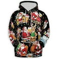thumbnail image 2 of Funny Santa Beer Christmas Hoodie, Drinking Reindeer Holiday Pullover, Santa Cheers Party Hooded Sweatshirt, Humorous Christmas Hoodie for Men Women, 2 of 6