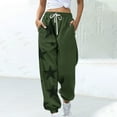 thumbnail image 1 of Puntoco Pantalón De Mujer Con Cordón Y Estampado De Estrellas De Moda Verde Militar S, 1 of 5