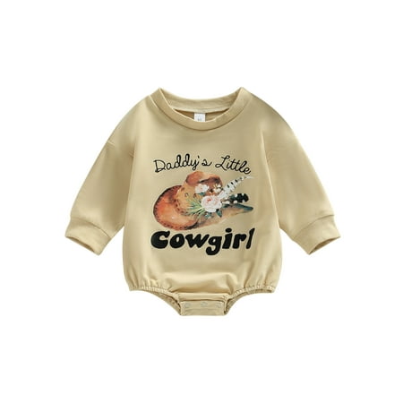 

Amuver Baby Girl Boy Romper Long Sleeve Round Neck Print Casual Fall Spring Short Jumpsuit