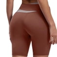 thumbnail image 3 of AnuYalue Running Shorts for Women High Waisted Soft Leggings Tummy Control Seamless Workout Yoga Shorts Biker Shorts Brown XL, 3 of 6