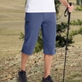 thumbnail image 7 of Mens Cargo Shorts with 7 Pockets Casual Long Blew Knee Capri 3/4 Pants for Work Fishing Hiking Athletic, 7 of 7