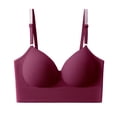 thumbnail image 3 of Women's Wireless Bra, Full Coverage Underarm Smoothing V Neck Bra with Adjustable Straps, Support Lift Comfort Bra | VerBelle,Hot Pink L, 3 of 6