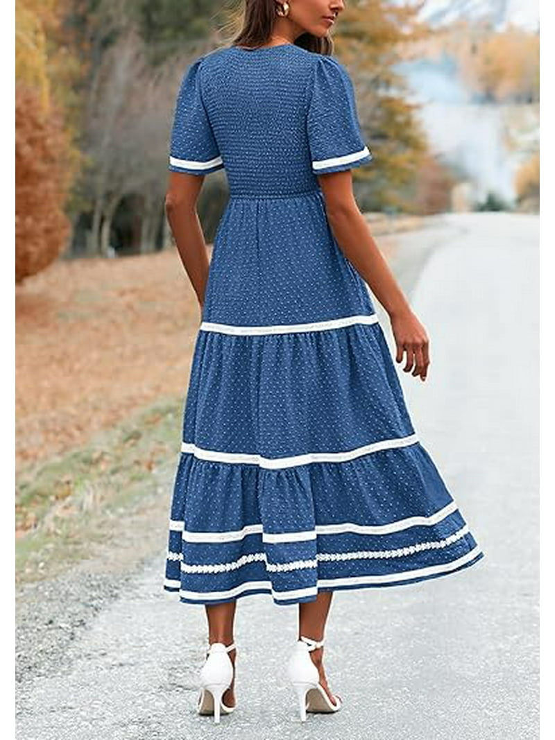 chinese dress ladies Aqua Smocked Waist Maxi Dress · Filly Flair main image 0