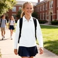 thumbnail image 5 of StSilkitty Kids Long Sleeve Golf Shirts Quarter Zip Collared School Uniform Dress Shirts Lightweight Soft Comfy Tees, 5 of 9