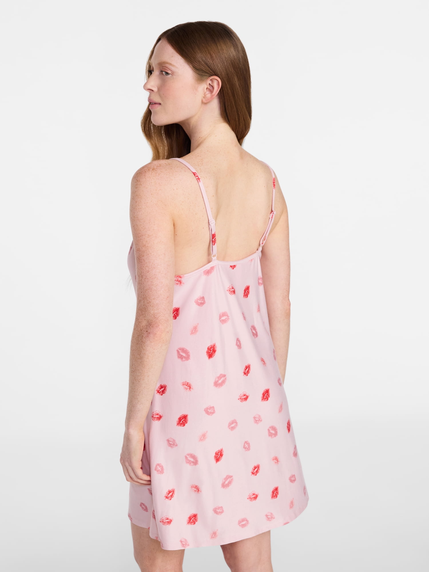 Joyspun Women’s Dreamy Soft Collection Lace Front Knit Valentine's Day Chemise, Sizes XS to 3X