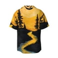 thumbnail image 5 of KLL Sunset River Pine Trees Print Men's Shirt Short Sleeve Button Down Summer Cuba Beach Shirts- XX-Large, 5 of 5