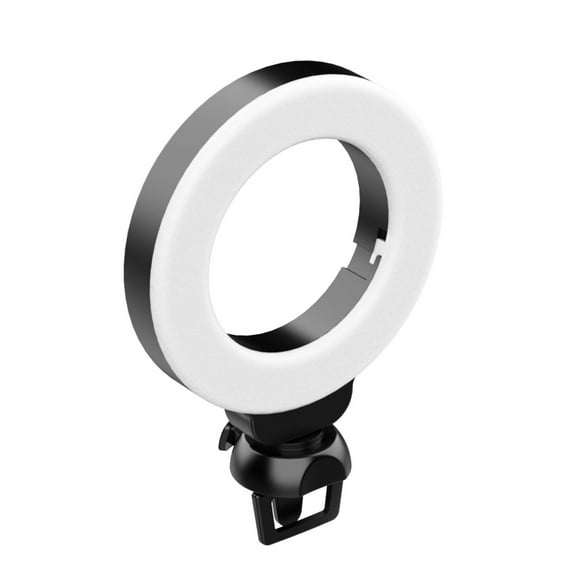 VIJIM VIJIM CL06 4-Inch Clip-On Ring Light with Adjustable Color Temperature (3200K-6500K), USB Powered, 3 Lighting Modes, Soft Glow for Screens, Black